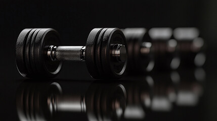 Fototapeta premium Dumbbell sports black gym.