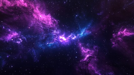 Obraz premium An abstract wallpaper background displaying vivid cosmic nebulas, colorful galaxy clouds, and stars in the night sky