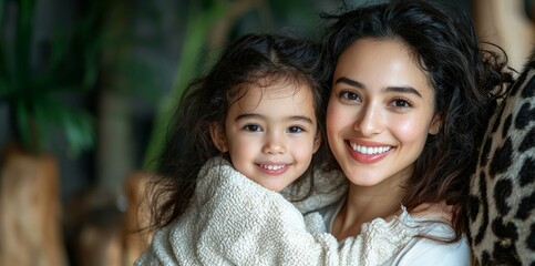 Mother and daughter enjoying a day at the zoo, smiling and looking at animals, stock photo style
