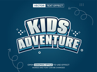 Obraz premium kids adventure editable text, font effect, 3d text for title