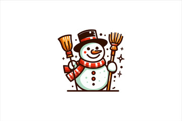 Snowman vector illustration. Snowman Icon Vector Illustration. Snowman Silhouette Vector Illustration.