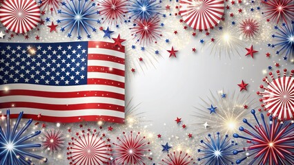 Obraz premium Happy 4th of July celebration with American flag colors , Independence Day, celebration, patriotism, red, white, blue