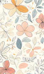 Hand-drawn 2D Doodle Tile and Carpet Patterns with White Borders &ndash; Geometric, Floral, and Abstract Designs