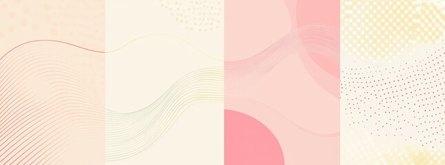 An abstract wallpaper set featuring pink and peach patterns