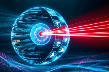 Secure Globe: A 3D holographic globe,cyber attack defense