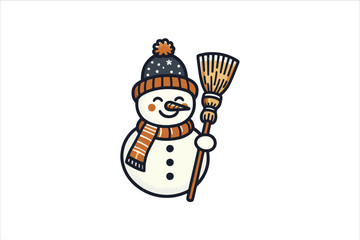 Snowman vector illustration. Snowman Icon Vector Illustration. Snowman Silhouette Vector Illustration.
