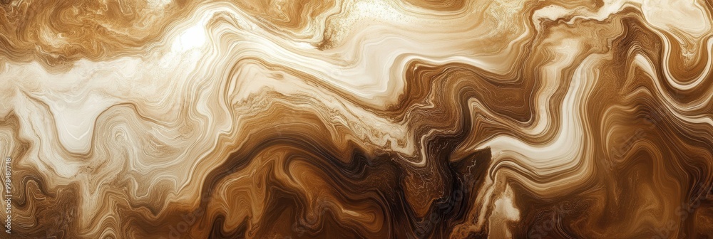 Fototapete a captivating marbled pattern forms as coffee and cream blend together, showcasing rich browns and s