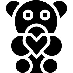 Vector Icon Teddy Bear, Love, Animals, Fluffy, Heart