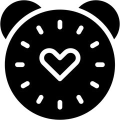 Obraz premium Vector Icon Clock, Time And Dating, Love, Heart, Alarm