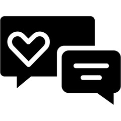 Vector Icon Chat, Love, Romance, Communication, Heart