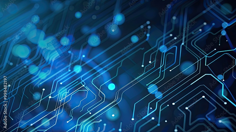 Wall mural abstract structure circuit computer technology business background