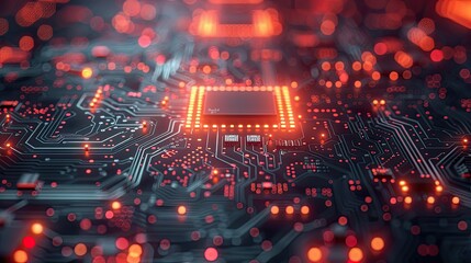 Obraz premium Abstract futuristic electronic circuit technology background