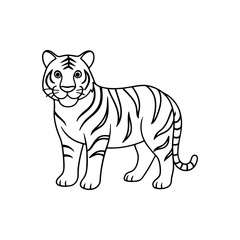 Tiger line art vector style illustration