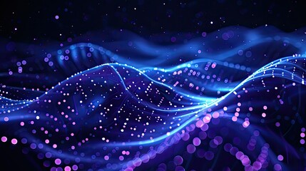 abstract wave background with glow particle of dots and lines