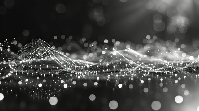 Data technology background. Abstract background. Connecting dots and lines on dark background