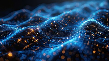 Flow of digital information. Global connection concept. Technology futuristic background