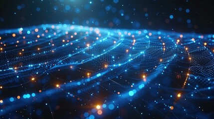 Flow of digital information. Global connection concept. Technology futuristic background