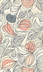 carpet or tile pattern 2D illustrator doodle wallpaper