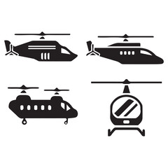 helicopter icon vector set 
