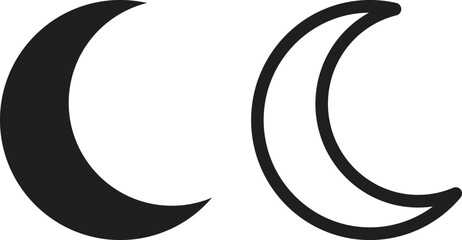 Moon set icons. black moon. Flat style. Vector 
