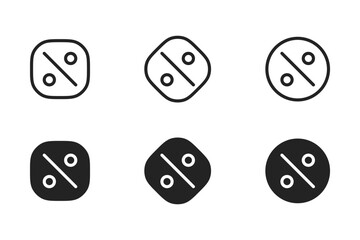 Percentage, finance, price, promotion, sale, investment signs isolated elements. Vector icons in flat style