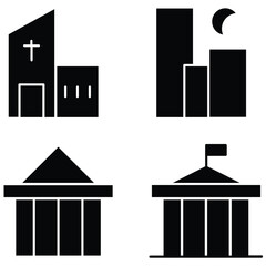 Building icon vector set 