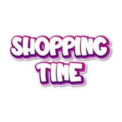 3D Shopping time text poster