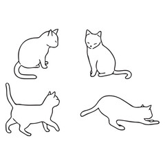 Cat icon vector set 