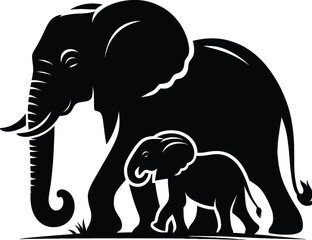 elephant silhouette vector