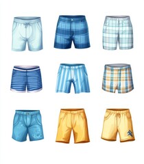 The pants are adorned with cartoon patches and texture. An icon of denim pants fashion. An illustration of a casual trousers garment.