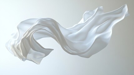 Three-dimensional rendering of a blowing banner for textile designs.