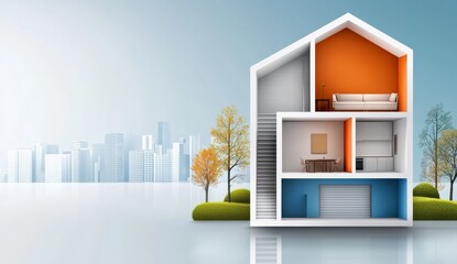 Stylized Cutaway House Illustration