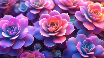Obraz premium The texture wallpaper of succulent cactus leaves. Close up of teal and purple succulent cactus leaves.