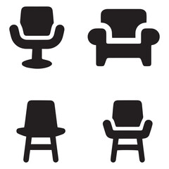 Chair icon vector set 