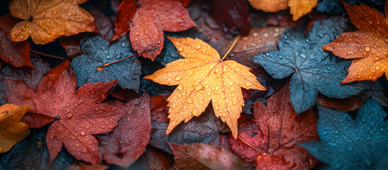Maple leaves on the ground