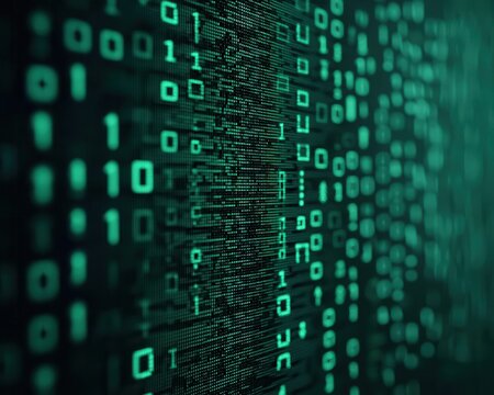 Digital binary code subtly integrated into a tech pattern, Tech Background, Digital minimalism