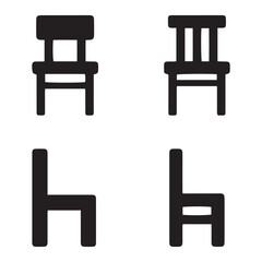 Chair vector icon set 