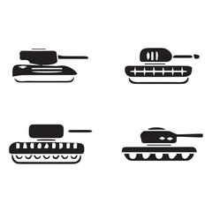 Battle tank icon set vector design 