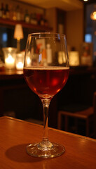 Brandy in a Snifter Glass Against a Dark Background
