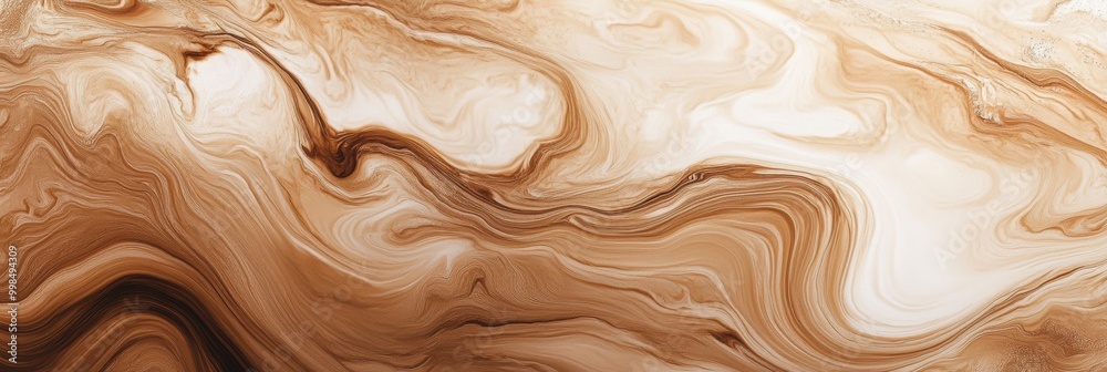 Poster a beautiful marbled pattern emerges as coffee and cream blend together, showcasing intricate swirls 