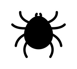 Bug, mite, tick icon. Vector black insect illustration.