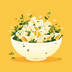 Fresh Pasta Bowl with Herbs and Bright Colors