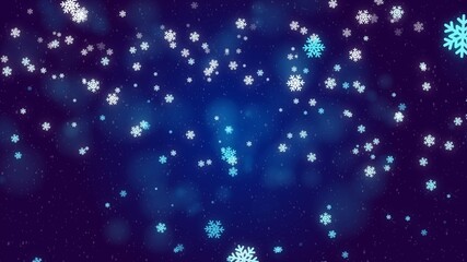 beautiful blue snowflakes background snowfall background for Christmas commercial uses, beautiful snowflake falling background