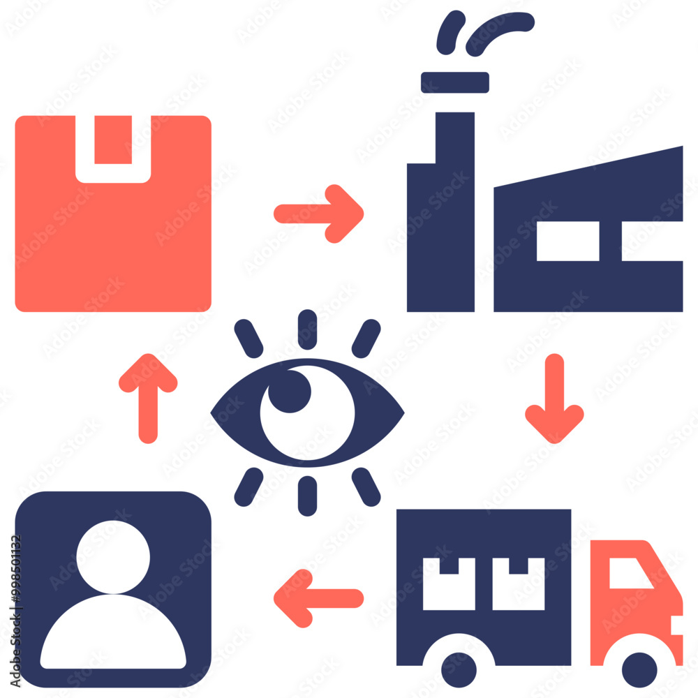 Canvas Prints Supply Chain Icon