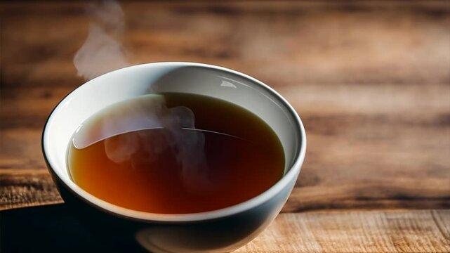 cup of tea on wooden table