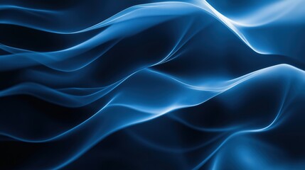 A serene image of blue ethereal flowing lines and waves creating a calming and tranquil atmosphere.