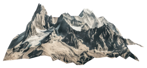 PNG Mountain shape collage cutouts landscape outdoors scenery.