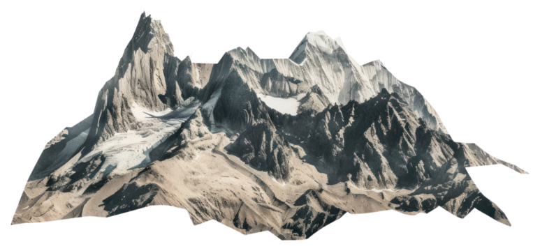 PNG Mountain shape collage cutouts landscape outdoors scenery. - Powered by Adobe