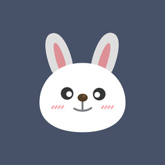 cute white rabbit in flat vector design