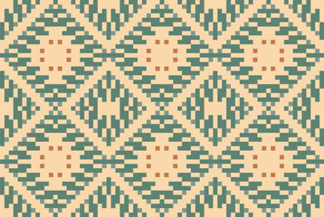 Diamond Shapes Arabic Carpet Patternfolk Embroidery, Aztec Geometric Ornament Print. Design for Carpet, Wallpaper, Clothing, Wrapping, Fabric